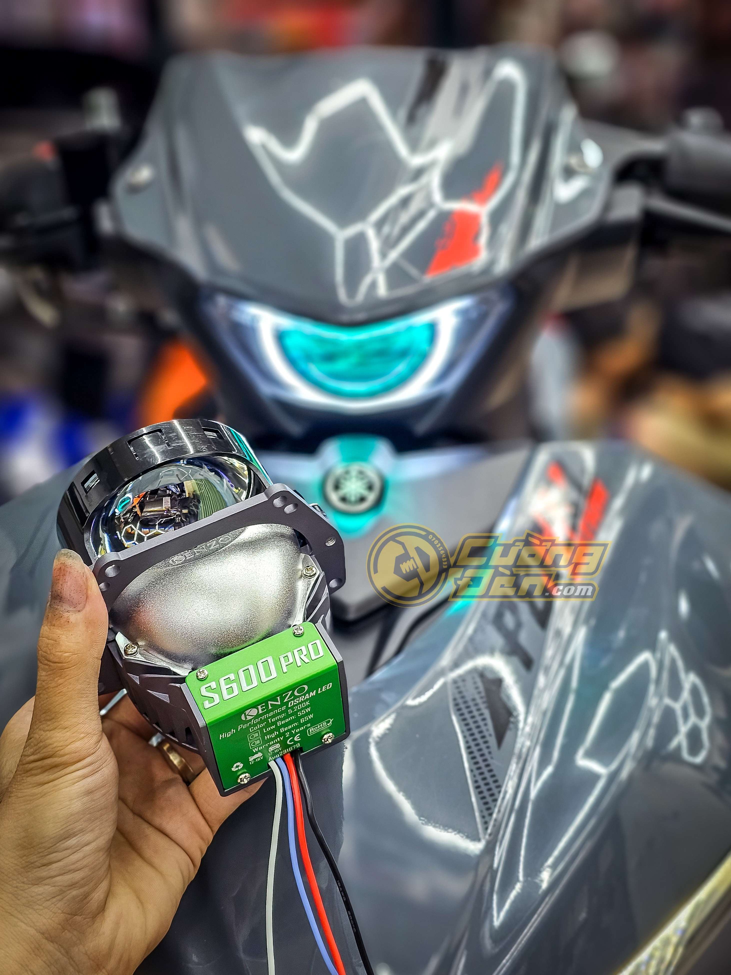 Exciter 155 Độ Bi Kenzo S600 Pro 75W Cos | Mắt Quỷ APP, BH 2 Năm