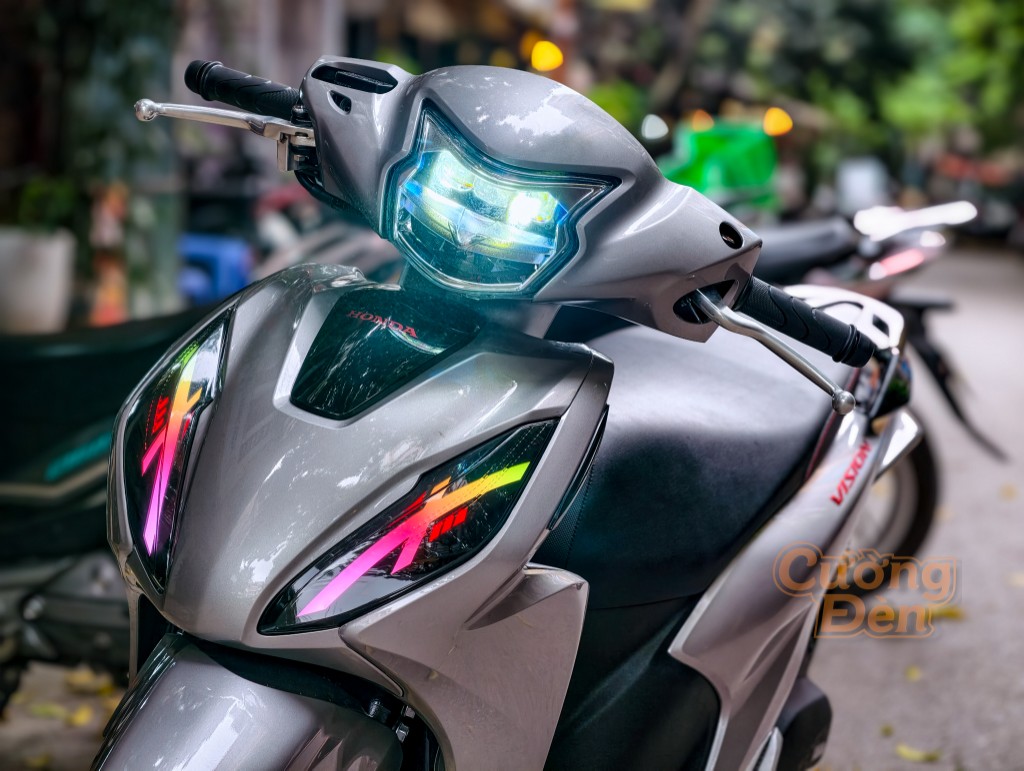 Honda Vision nâng cấp đèn pha Zhipat , đèn trợ sáng HCL TS v3 , Audi trước sau